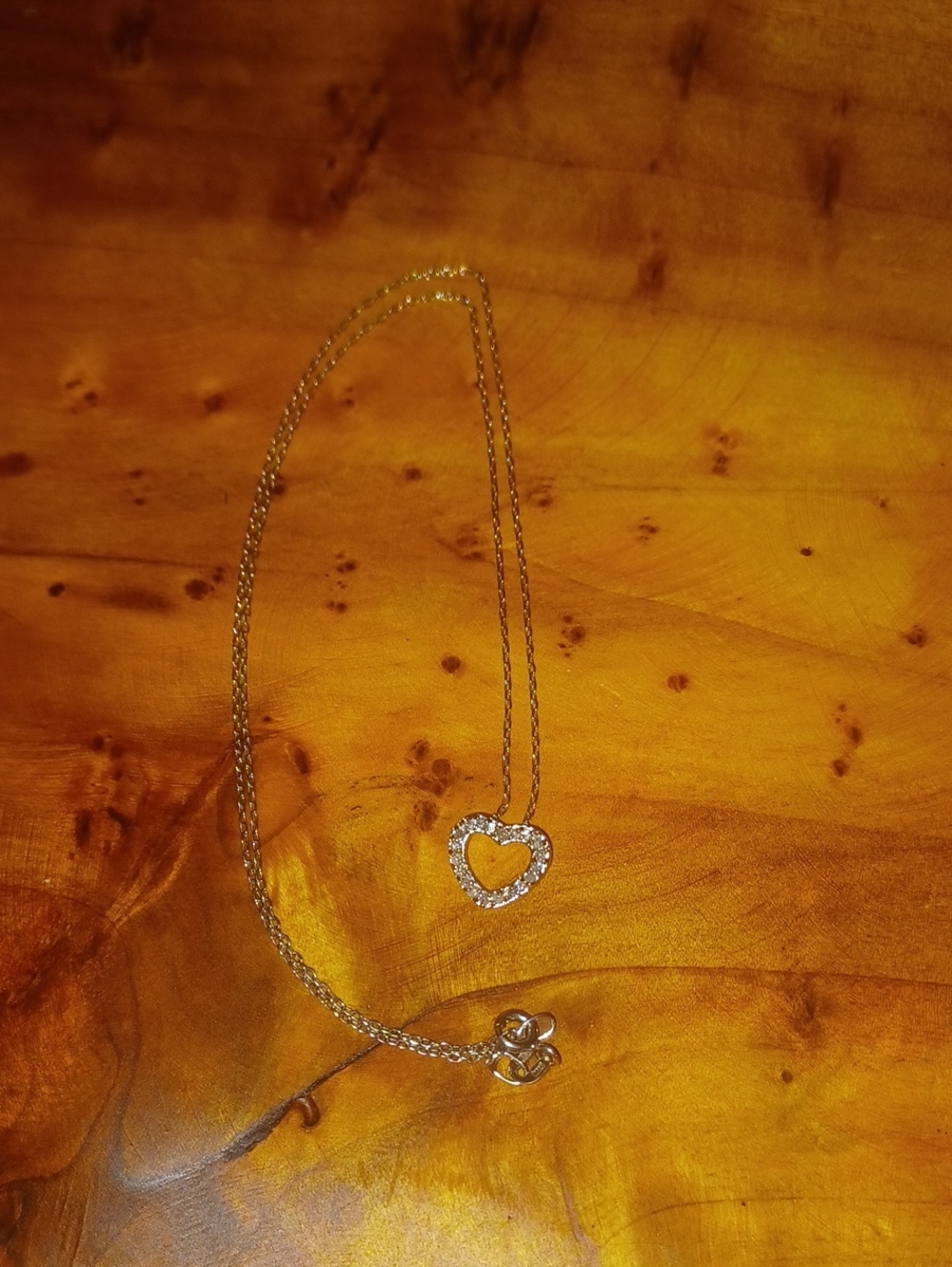 Authentic Charles Winston CW© 18" Sterling Silver Open Heart Pave CZ Slide Neckl
